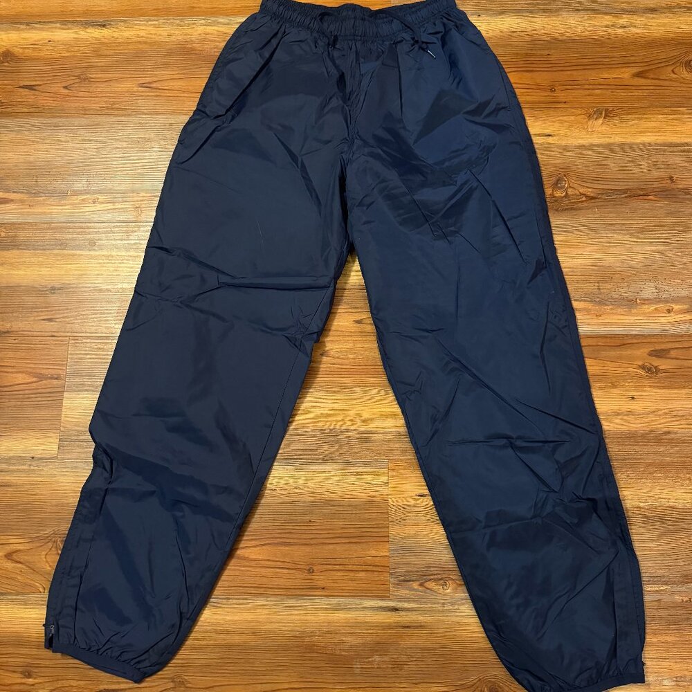 Vintage 90s Nike windbreaker pants - warm up covers - navy‎ blue - women L 12-14